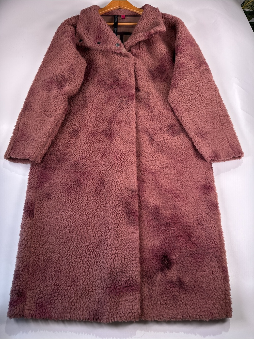 Lululemon Lab Sherpa Fleece Long Coat Snap Mauve Dusty Rose 10 - Picture 2 of 11